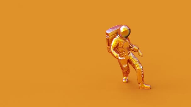 Surreal Tanzender Astronaut Oder Kosmonaut Oder Raumfahrer Raumanzug Futuristischer Science — Stockvideo