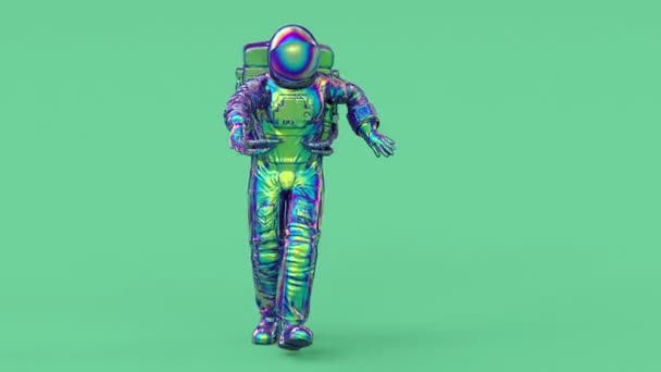 Astronaut Suprarealist Sau Cosmonaut Sau Spațial Costum Spațial Fundal Galactic — Videoclip de stoc