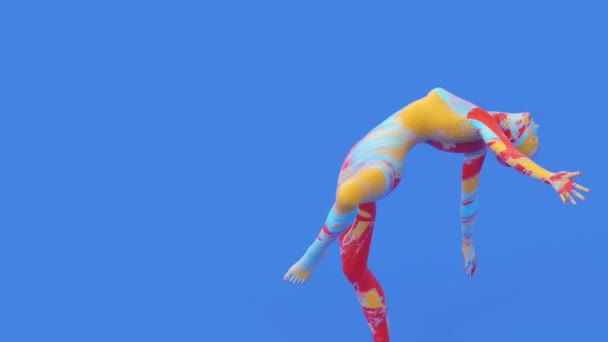 Ziemlich Attraktive Elegante Frau Mit Aquarellfarbe Textur Render Animation Junge — Stockvideo
