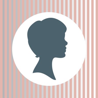 kadının yüzü profil retro tarzı silüeti vektör.