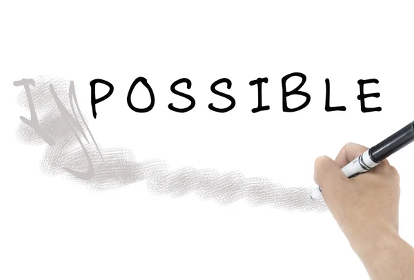Word "Impossible" into "Possible — Stock Photo, Image