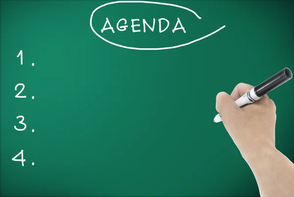 Agenda-Handschrift — Stockfoto