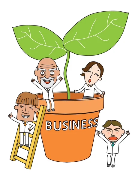 Divertida ilustración de personajes de línea Business Story series — Foto de Stock