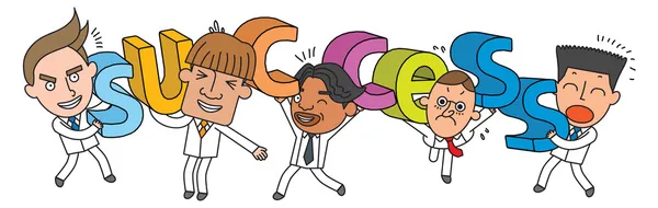 Linha engraçada personagem ilustração Business Story series — Fotografia de Stock