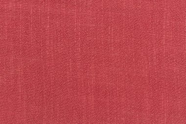 Pamuk keten masa örtüsü mutfağının (peçete) yüzeyi kırmızı renk doku arkaplanı.