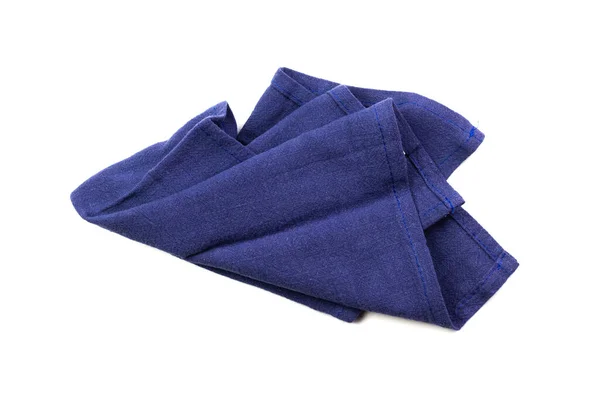 Nappe Lin Coton Cuisine Serviette Couleur Bleue Isolée Sur Fond — Photo