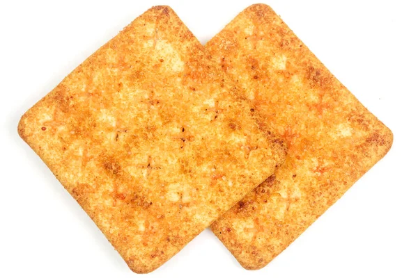 Grill Flaver Cracker Isoliert Auf Weißem Hintergrund Draufsicht — Stockfoto