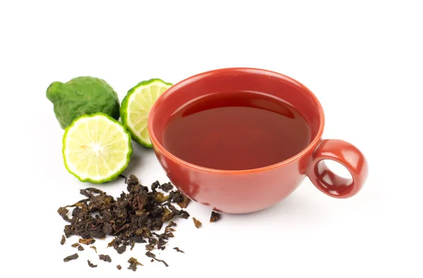 베르가모트 Bergamot Tea 또는얼 그레이 Earl Grey Tea 그리고 배경에 — 스톡 사진