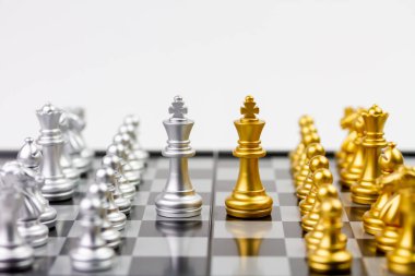 Satranç figürünün kralı tüm satranç figürleri, liderlik kavramı.