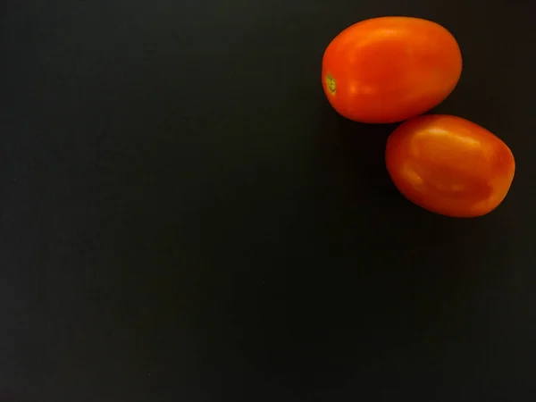 Tomates Naturales Sobre Fondo Oscuro Vista Superior Con Fondo Comida — Foto de Stock