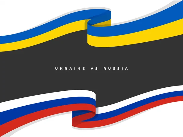 Rusland Oekraïne Vlag Donkere Achtergrond Vectorillustratie — Stockvector