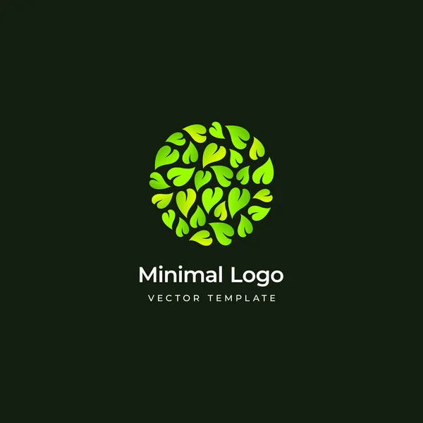 Modèle Logo Rond Feuille Illustration Vectorielle — Image vectorielle