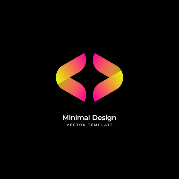 Codierung Minimale Logo Vorlage Vektorillustration — Stockvektor