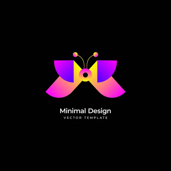 Schmetterling Minimale Logovorlage Vektorillustration — Stockvektor