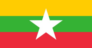 Orijinal RGB renk çizimi ile Myanmar bayrağı