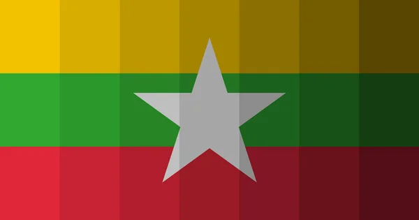 Ιστορικό Εικόνας Σημαίας Μιανμάρ — Φωτογραφία Αρχείου