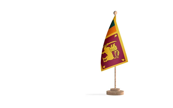 Beyaz Arkaplan Resmine Sahip Sri Lanka Bayrak Direği — Stok fotoğraf