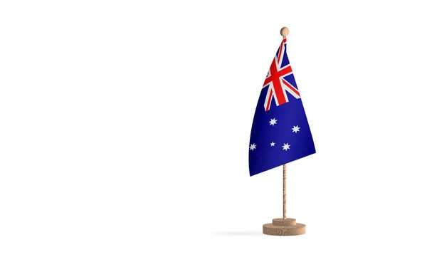 Australiska Flaggstång Med Vitt Utrymme Bakgrund Bild — Stockfoto