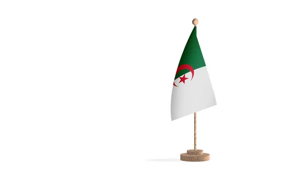 Algeria Flagpole White Space Background Image — Foto de Stock