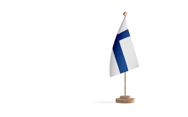 Flaga Finlandii Białym Obrazem Tła — Zdjęcie stockowe