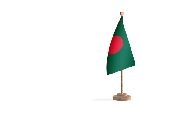 Bangladesh Vlaggenmast Met Witte Ruimte Achtergrond Afbeelding — Stockfoto