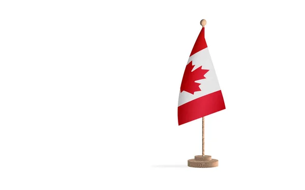 Mât Drapeau Canada Avec Image Fond Espace Blanc — Photo