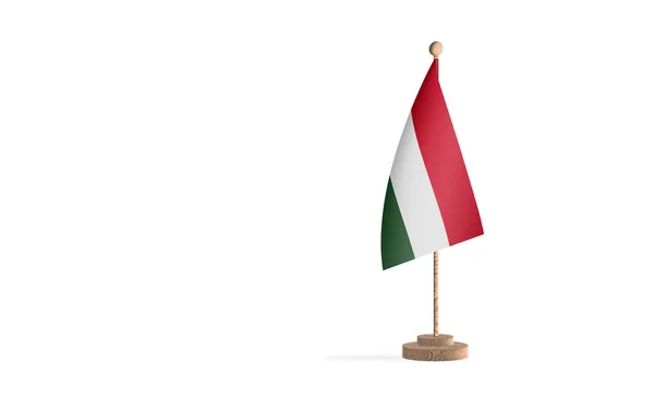 白い空間背景画像を持つハンガリーの旗竿 — ストック写真