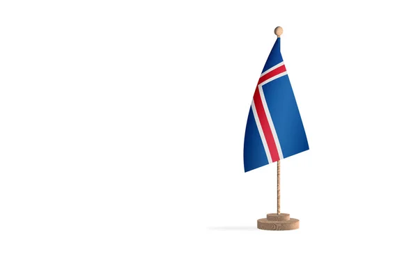 Iceland Flagpole White Space Background Image — Foto de Stock