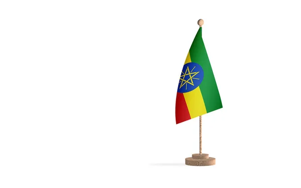 Ethiopia Flagpole White Space Background Image — Foto de Stock
