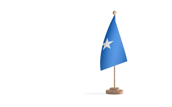 带有白色空间背景图像的索马里旗杆 — 图库照片