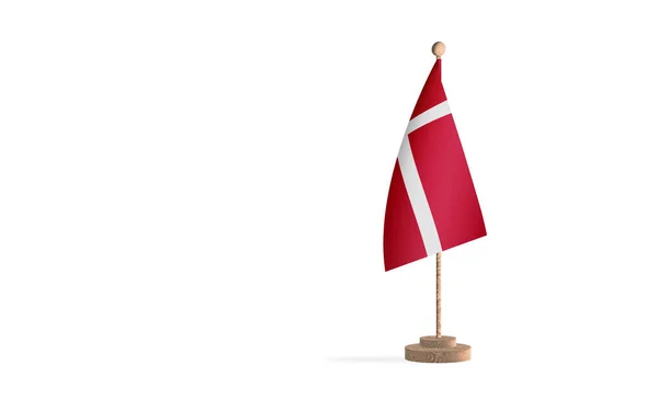 Denmark Flagpole White Space Background Image — Fotografia de Stock