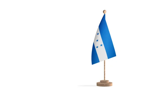 Honduras Flagpole Białym Obrazem Tła Przestrzeni — Zdjęcie stockowe