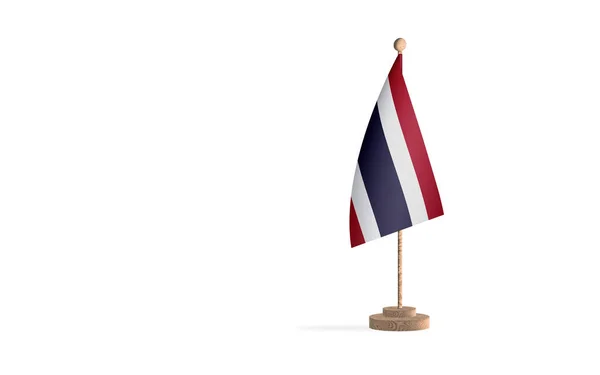 Tiang Bendera Thailand Dengan Gambar Latar Belakang Ruang Putih — Stok Foto