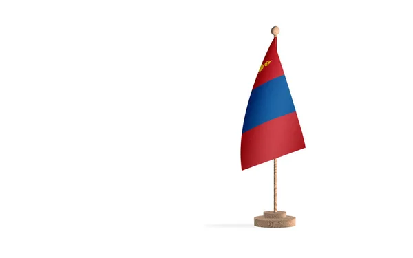 Mongolia Flagpole White Space Background Image — Foto de Stock