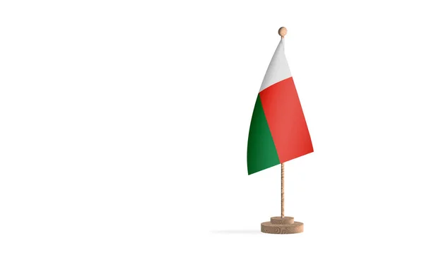 白い空間背景画像を持つマダガスカルの旗竿 — ストック写真