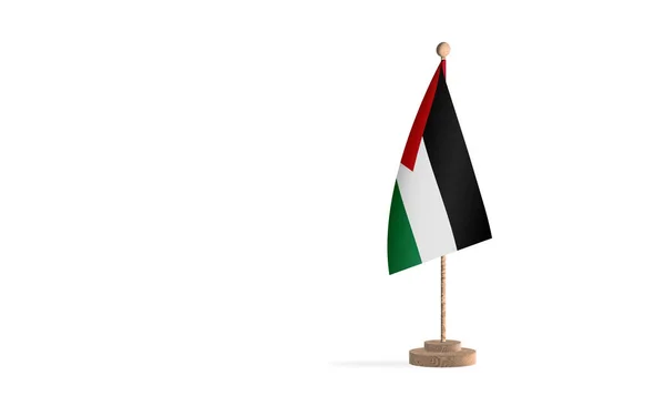 Pólo Bandeira Palestina Com Imagem Fundo Espaço Branco — Fotografia de Stock