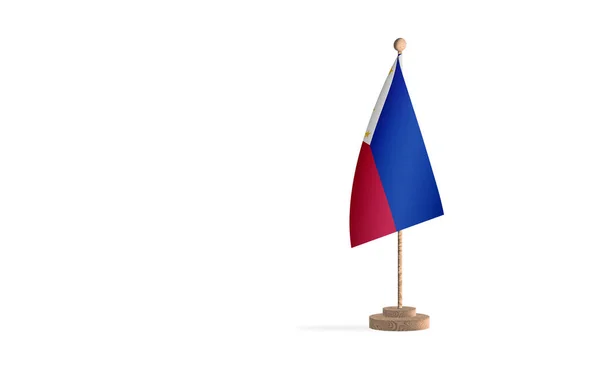 Filippijnse Vlaggenmast Met Witte Ruimte Achtergrond Afbeelding — Stockfoto