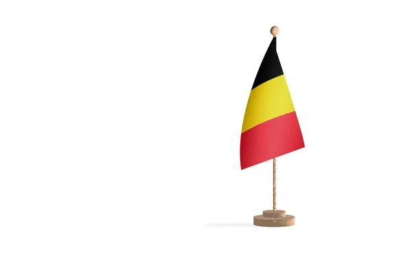 白い空間背景画像を持つベルギーの旗竿 — ストック写真