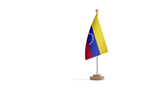 Venezuela Zászlórúd Fehér Tér Háttér Kép — Stock Fotó
