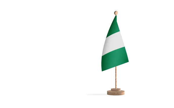 Nigeria Flagpole White Space Background Image — ストック写真