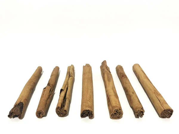 Fragrant Cinnamon Sticks White Background — Fotografia de Stock