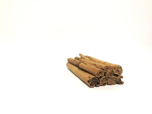 Fragrant Cinnamon Sticks White Background — Stock fotografie