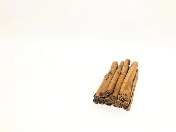 Fragrant Cinnamon Sticks White Background — Fotografia de Stock