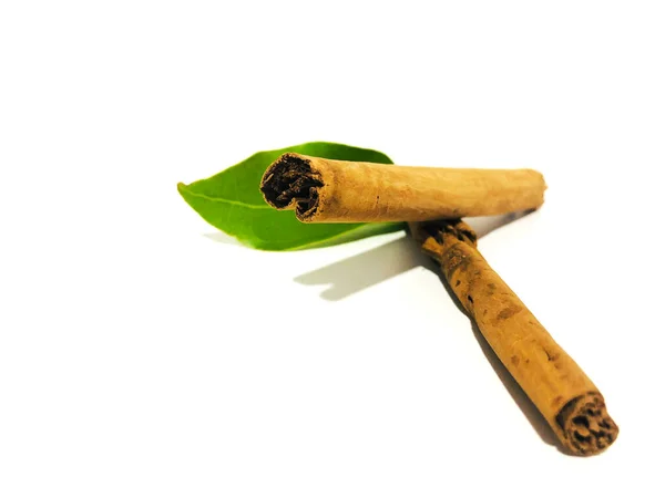 Fragrant Cinnamon Sticks White Background — Foto Stock