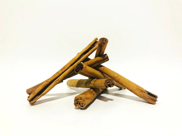 Fragrant Cinnamon Sticks White Background — 스톡 사진