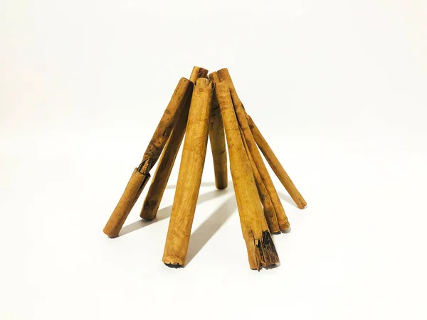 Fragrant Cinnamon Sticks White Background — Fotografia de Stock