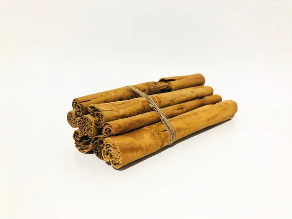 Fragrant Cinnamon Sticks White Background — 스톡 사진