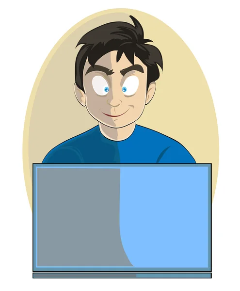 Boy on a laptop — Stock Photo, Image