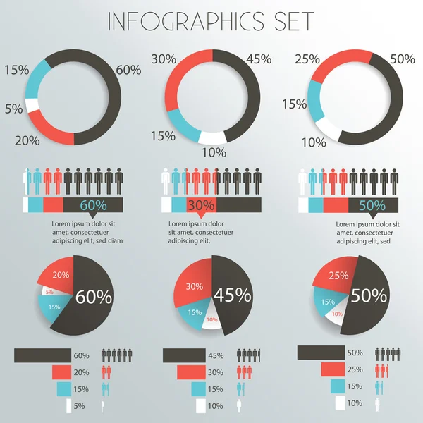 Conjunto de elementos de diseño de infografías - vector EPS10 — Vector de stock