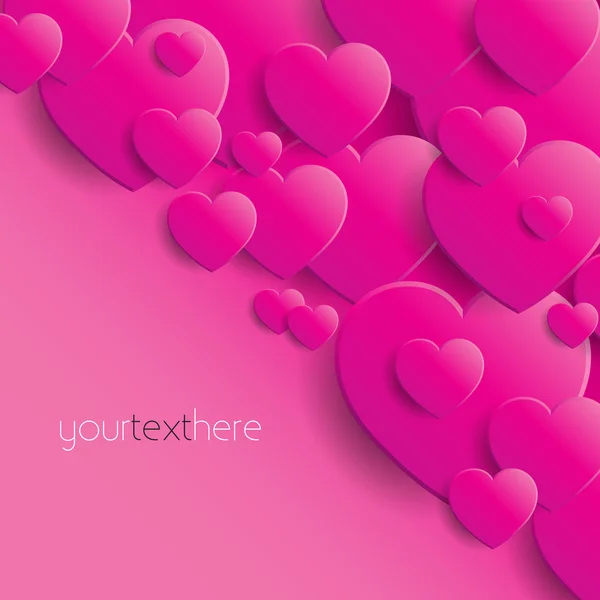 Fondo corazones rosados - Tarjeta del Día de San Valentín — Vector de stock